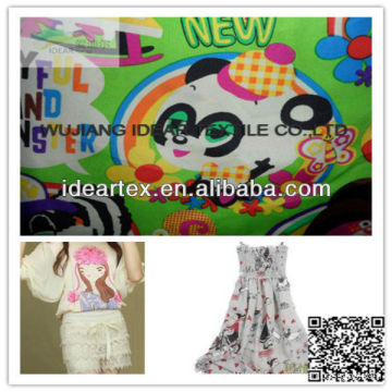 100% Polyester Cartoon Printed Chiffon Fabric